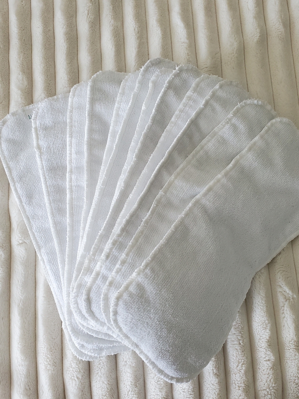 NEW AlvaBaby White Reusable Diaper Inserts - Pack of 12